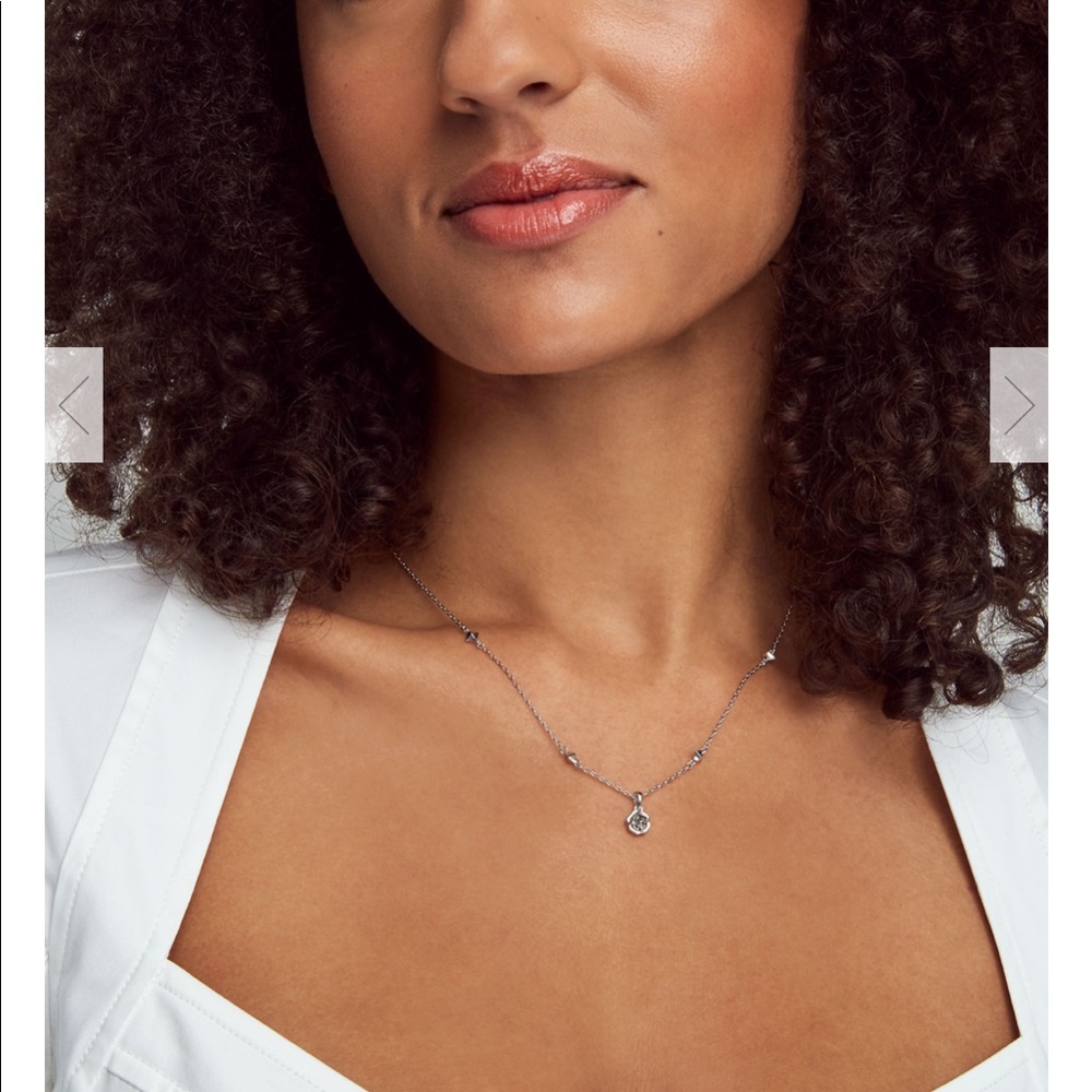 Nola Silver Pendant Necklace In Platinum Drusy